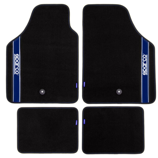 SPARCO UNIVERSAL 5PCS CAR MATS B BLACK/BLUE