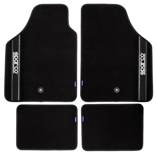 SPARCO UNIVERSAL 5PCS CAR MAT SET B BLACK