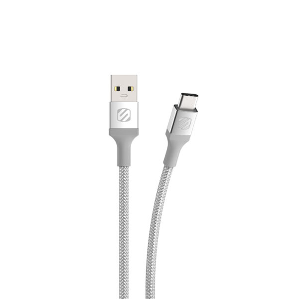 SCOSCHE 10FT BRAIDED CHARGE & SYNC CABLE FOR USB-C  DEVICES ( SILVER)