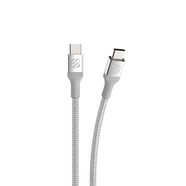 SCOSCHE 4FT BRAIDED CHARGE & SYNC CABLE FOR USB-C  DEVICES ( SILVER)