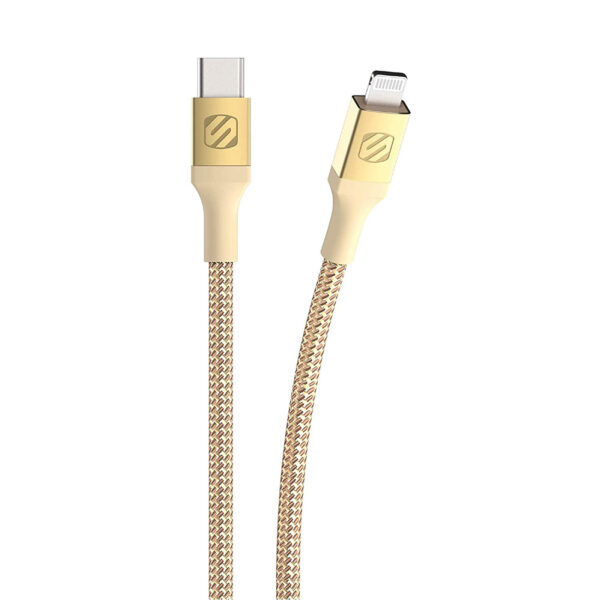 SCOSCHE 4FT BRAIDED LIGHTNING TO USB-C  CHARGE & SYNC CABLE (GOLD)