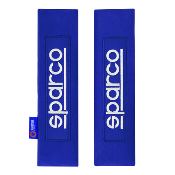 SPARCO SEAT BELT PADS SET BLUE WITH BLUE PATCH
