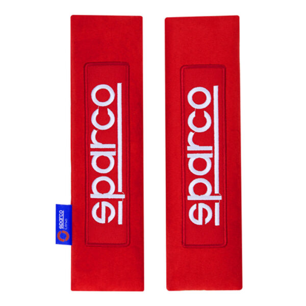 Seat Belt Pads Set Red With Red Patch