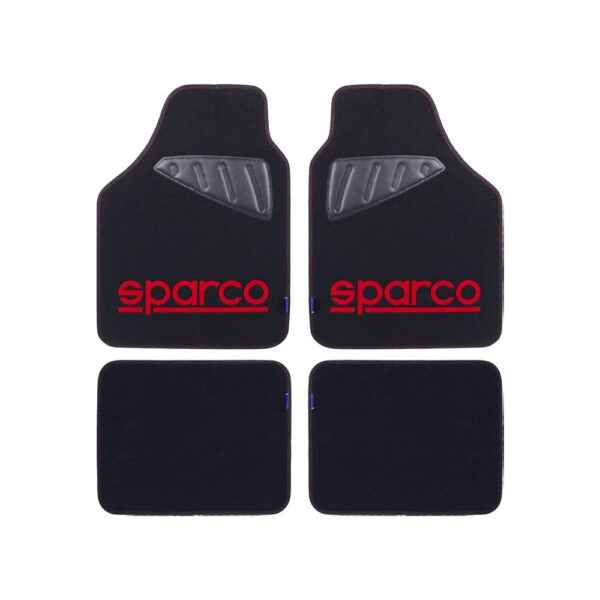 SPARCO UNIVERSAL 5PCS CAR MATS BLACK/RED