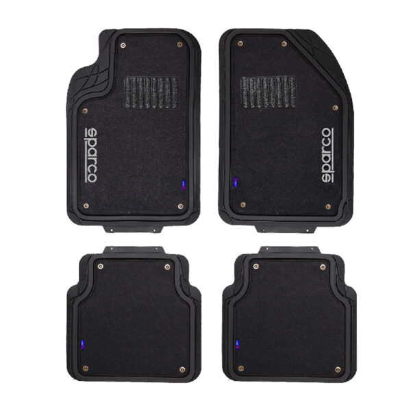 SPARCO UNIVERSAL 5PCS CAR MAT SET PVC + POLYESTER BLACK