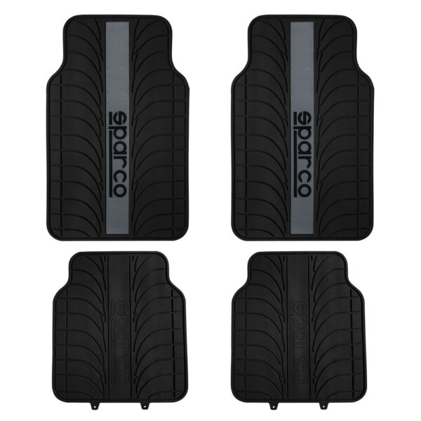 SPARCO UNIVERSAL 4PCS PVC CAR MAT SET BLACK/GREY