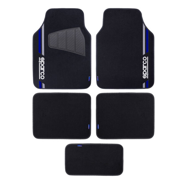 SPARCO PVC CAR MATS, BLACK/RED, 5PCS/SET