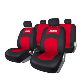 Sparco Universal Seat Cover Set Polyester + Black/Red Pvc Bag+Color Card