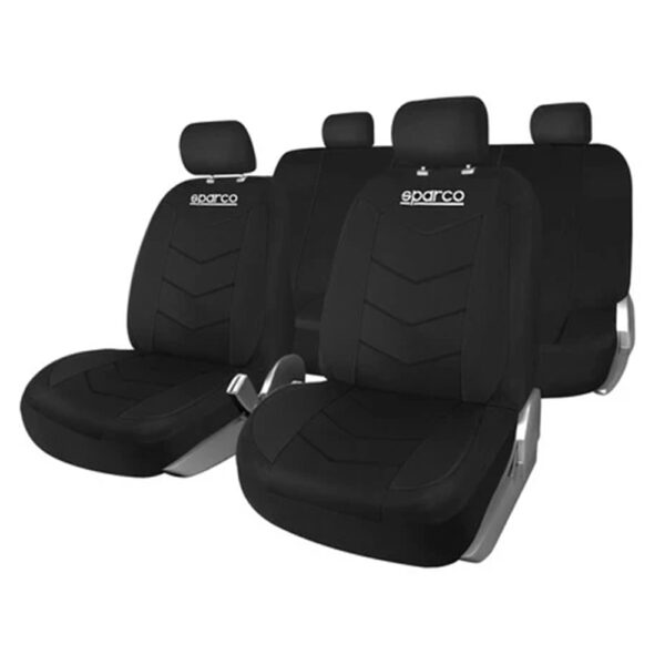 SPARCO UNIVERSAL SEAT COVER SET POLYESTER BLACK/BLACK 9PCS