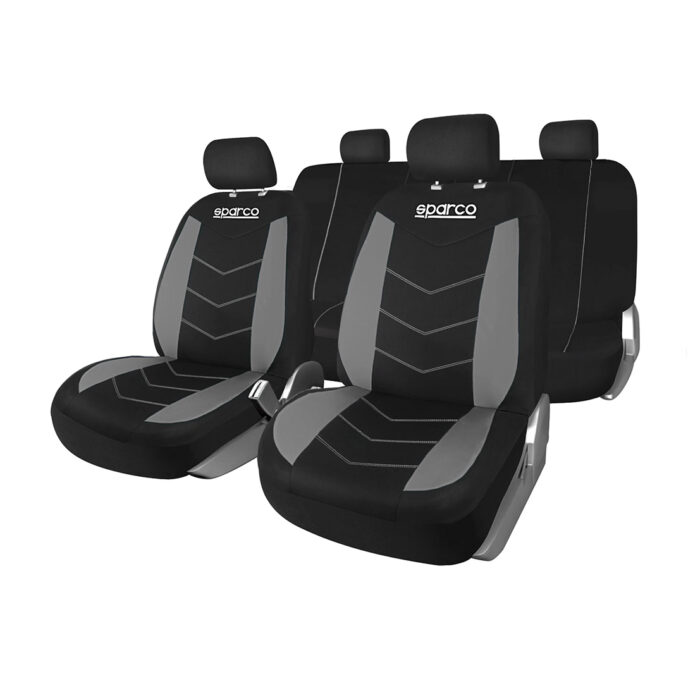 SPARCO UNIVERSAL SEAT COVER SET POLYESTER BLACK/GREY 9PCS