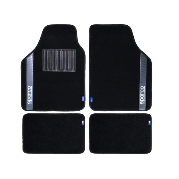 Sparco Carpet Car Mats Set, Black/Grey